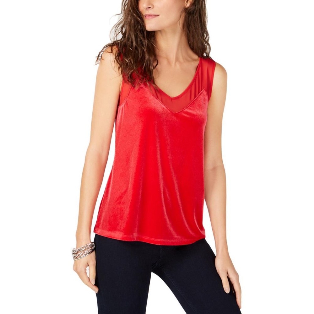 INC Womens Välver Sleeveless Top Red NWT Sz XL